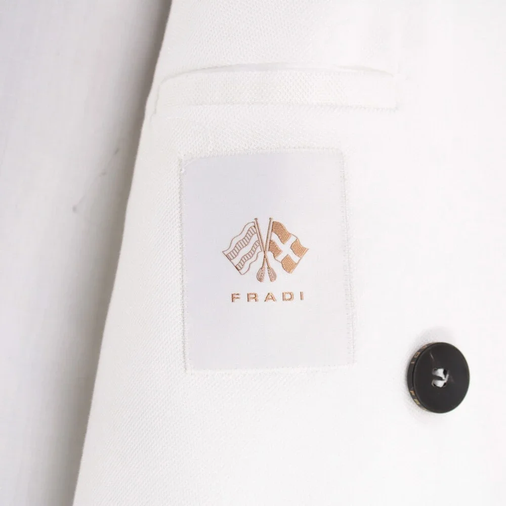 Fradi NWT Cotton Double Breasted Sport Coat Size 52R (42R US) In Solid White